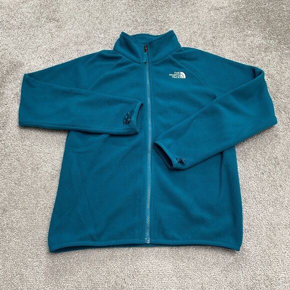 The North Face Khumbu Fleece Jacket Girls Kids Large Teal Blue Full Zip Outdoor